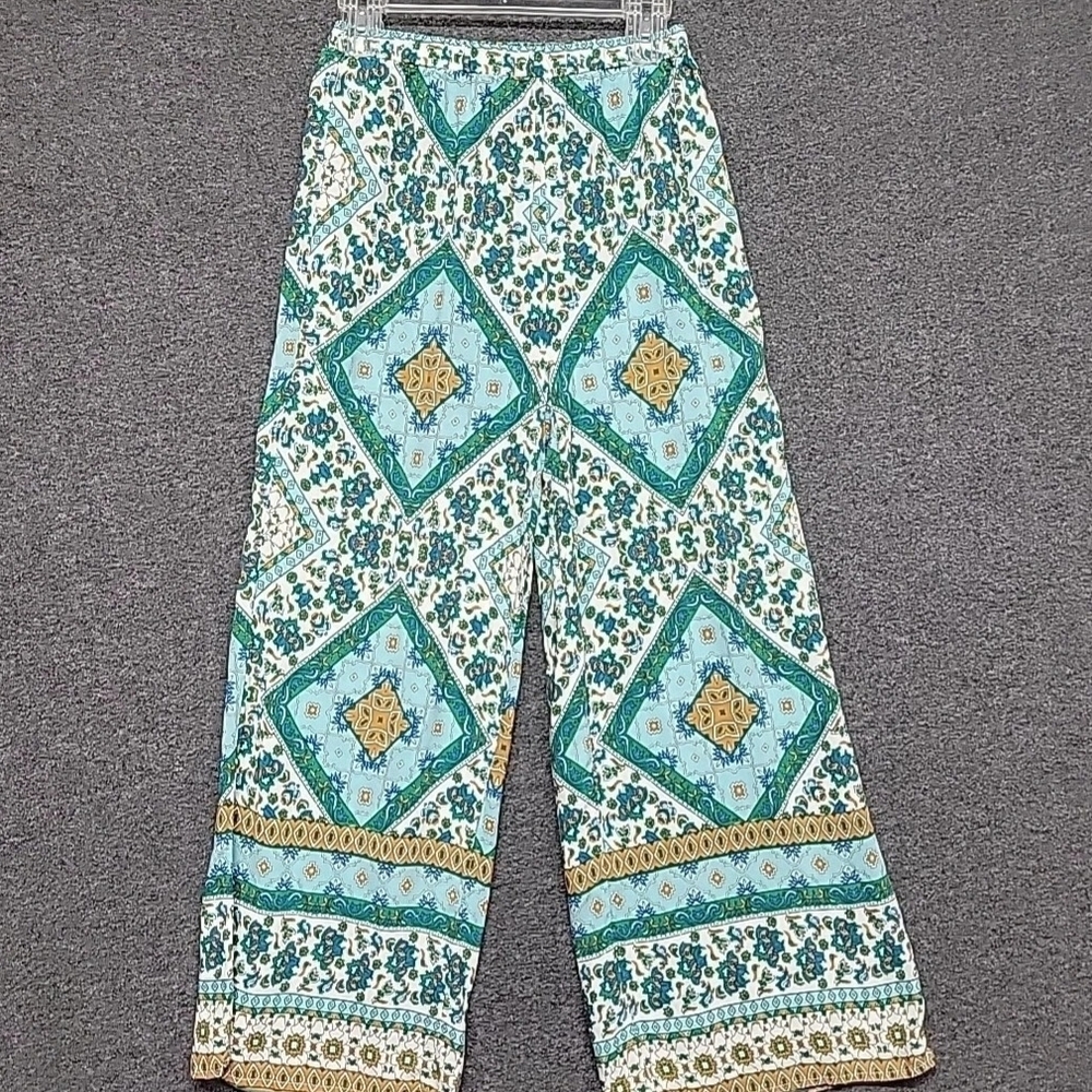 Shein Wide Leg Silky Floral Pants Size S